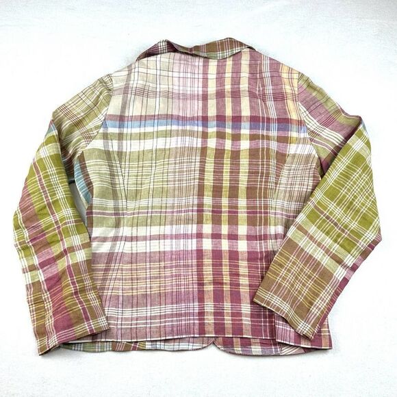 Pendleton‎ %100 Linen Pink Plaid Blazer Women’s S - Picture 9 of 11